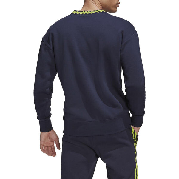 Толстовка Men's adidas Solid Color Logo Athleisure Casual Sports Pullover Round Neck Blue, мультиколор — фото 3
