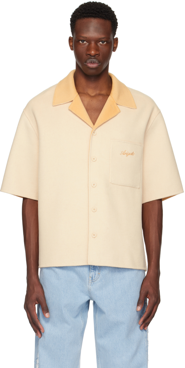 

Праздничная рубашка бежево-желтого цвета Axel Arigato, Ecru/Camel