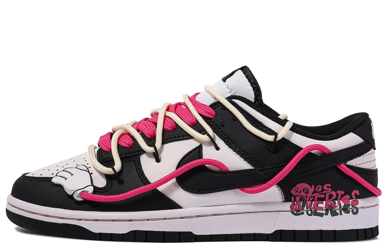 

Кроссовки Nike Dunk Skateboarding Shoes Women's Low-top Black/pink, черный