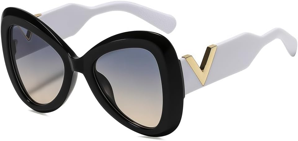 

Солнцезащитные очки в стиле ретро прямоугольной формы для женщин – модные винтажные квадратные очки в стиле 90-х и Y2K, обеспечивающие защиту от УФ-излучения MAZNVISO, White