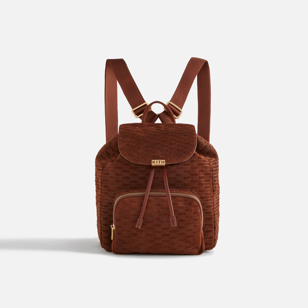 

Сумка Kith Women Monogram Debossed Suede Backpack, цвет Walnut