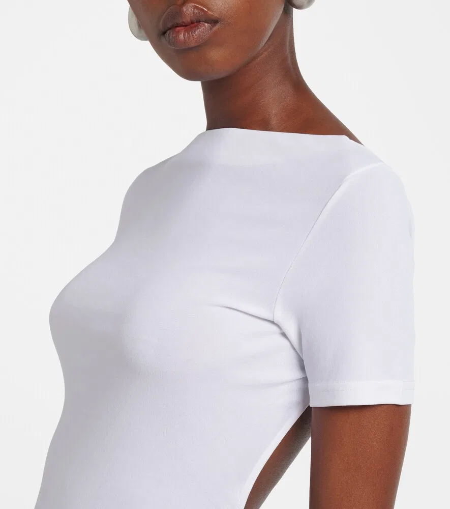 Платье-миди из трикотажа с вырезами от The Sole Jacquemus, белый — фото 3
