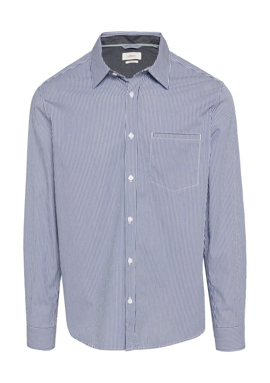

Повседневная рубашка s.Oliver Regular fit Button Up Shirt, цвет blue/white