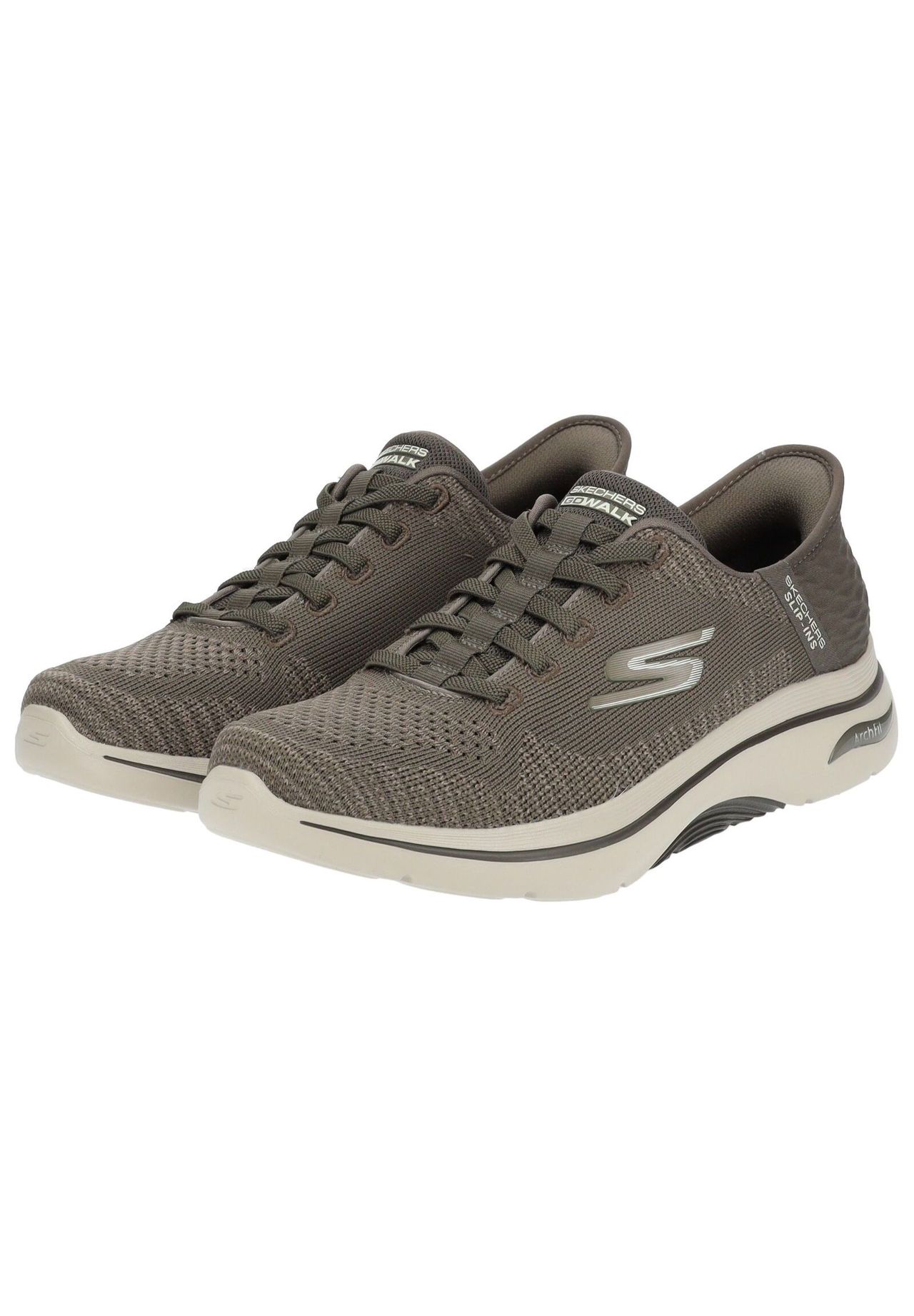 Текстильные кроссовки SKECHERS, серый — фото 4