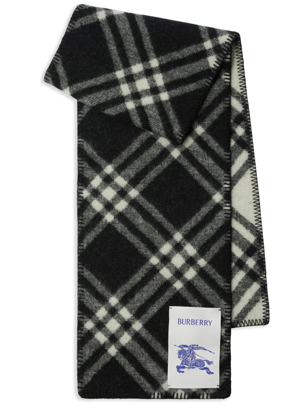 

Шерстяной шарф в клетку Vintage Check BURBERRY, черный