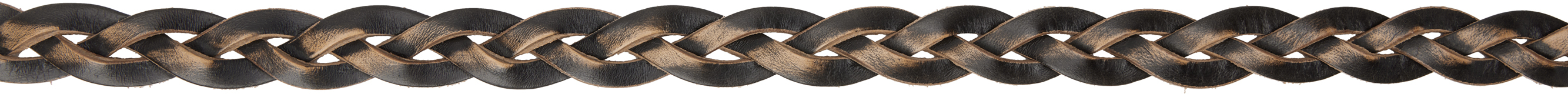 

Черный плетеный ремень 2 см OUR LEGACY, Vintage black leather