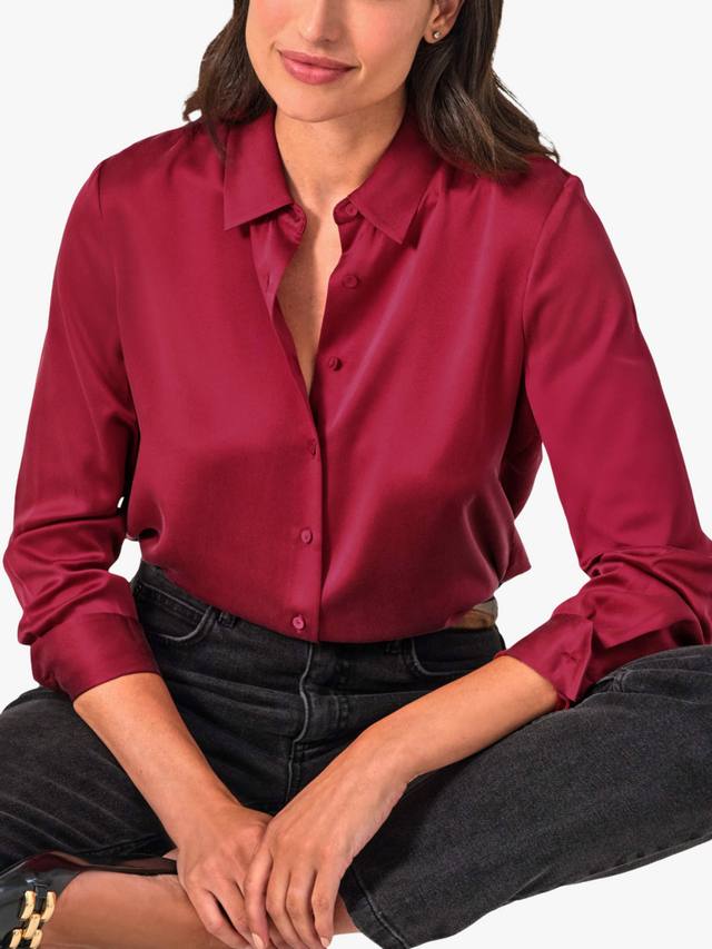 

Свободная блузка из чистого шелкового сатина Pure Collection, Fuchsia Pink