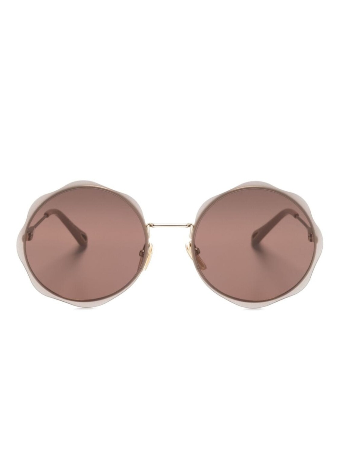 

Chloé Eyewear солнцезащитные очки Carlina в круглой оправе, золотистый