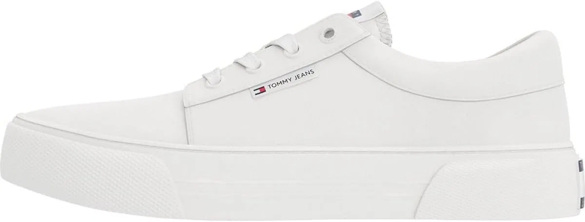 Кроссовки Tommy Jeans Herren Vulcanized Sneaker Skater Derby Schuhe, White Ecru — фото 3