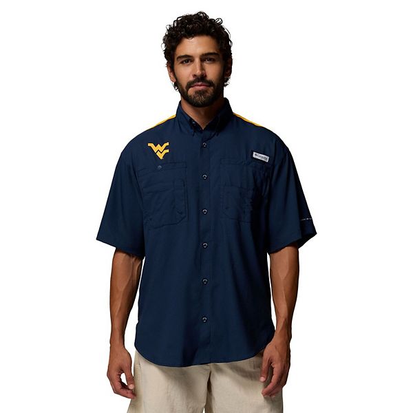 

Мужская рубашка на пуговицах navy West Virginia Mountaineers Tamiami Colorblock Omni-Shade Columbia