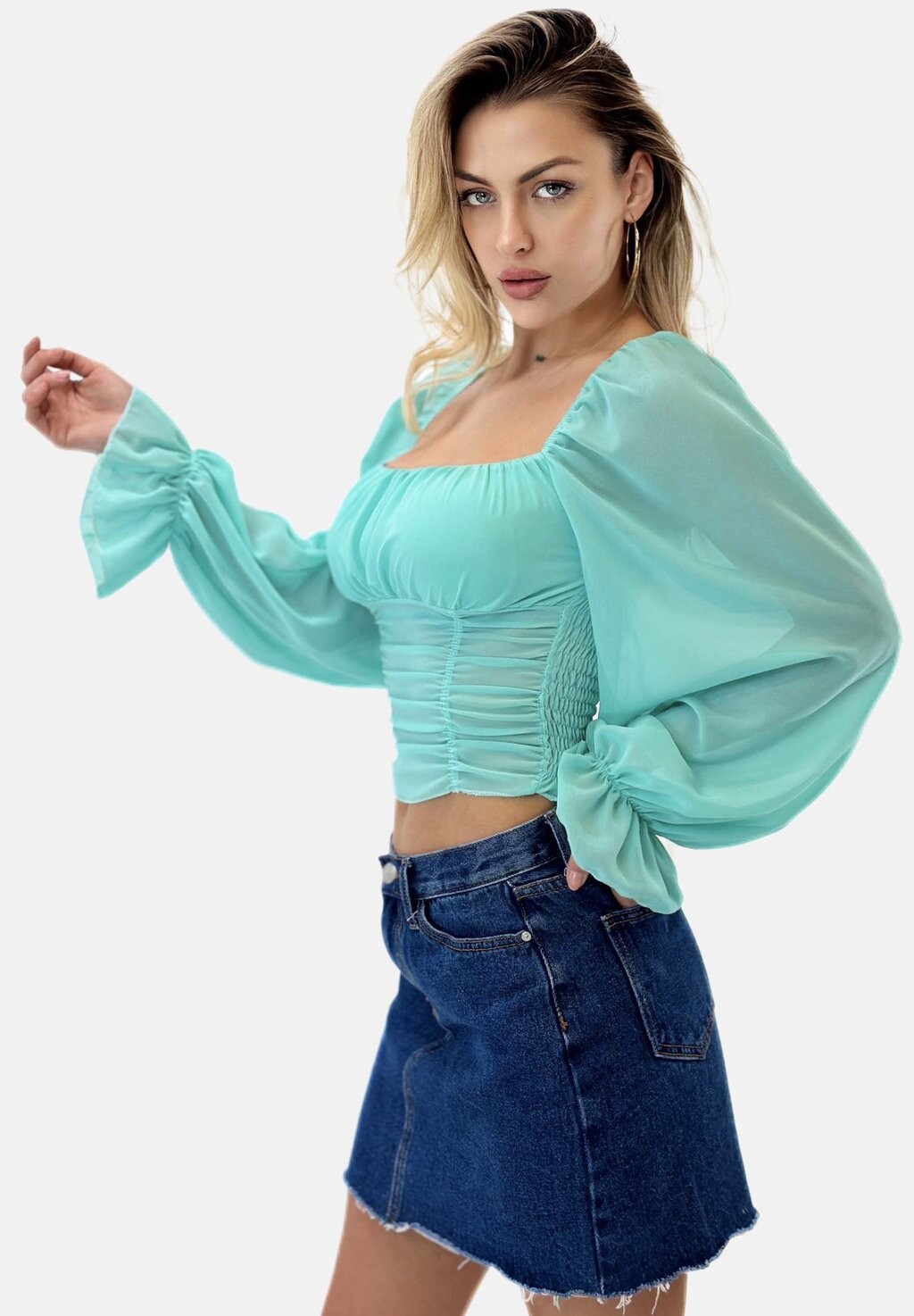 

Блуза Elara, бирюзовый