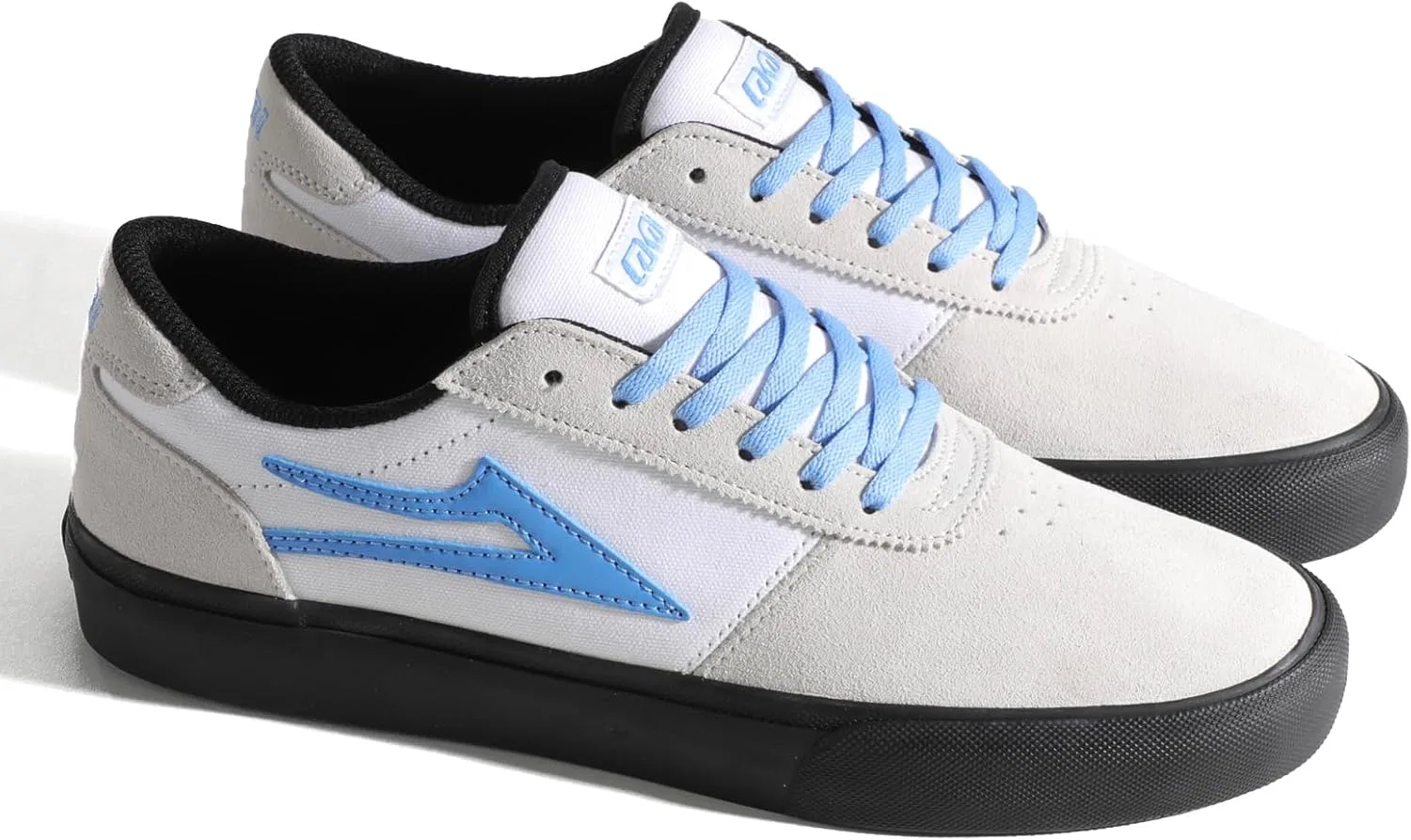 Мужские скейтбордистские кроссовки Lakai Manchester - низкие кроссовки для скейтбординга для мужчин, White Black Sky — фото 2
