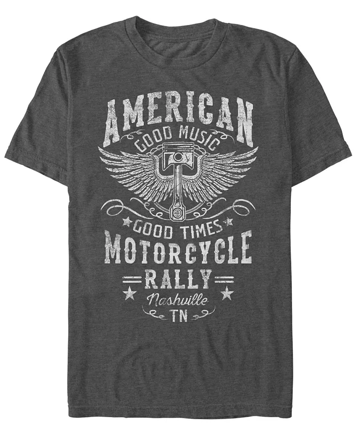 

Мужская футболка с коротким рукавом Motorcycle Rally Generic Additude, серый