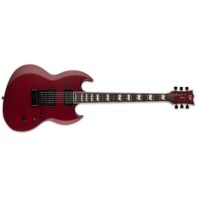 

Электрогитара ESP LTD Viper-1000 Evertune QM See Thru Black Cherry Satin Electric Guitar + Free Gig Bag Viper 1000