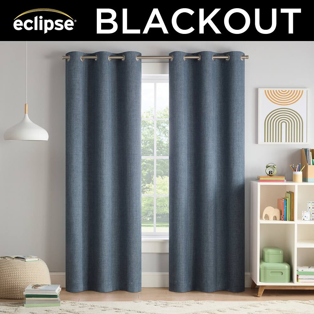 

Панель для штор Eclipse Chambray Solid 100% Blackout с люверсами, серый