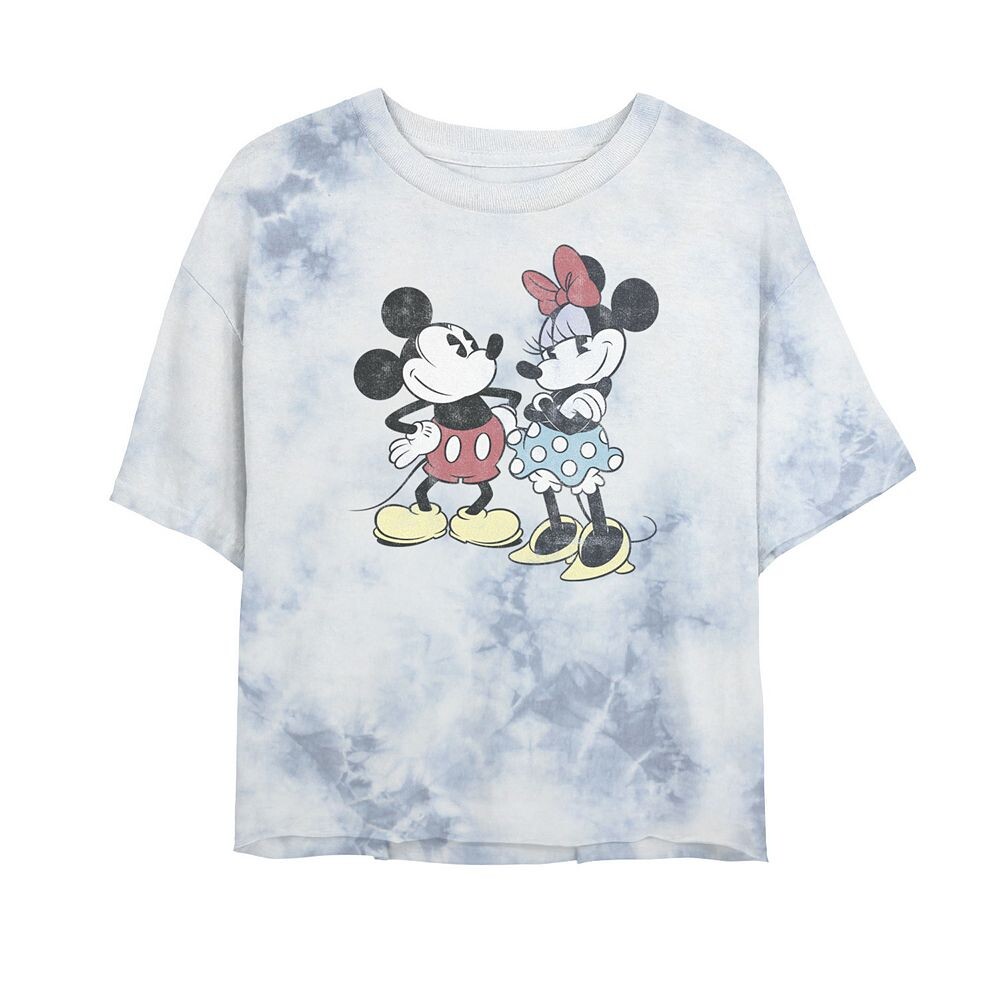 

Укороченная футболка с графическим рисунком Disney Mickey And Minnie Retro Friends для юниоров Bombard, цвет White Blue
