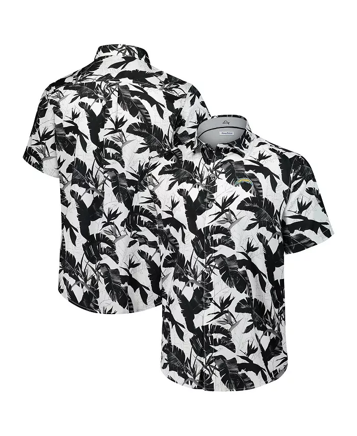 

Мужская черная рубашка на пуговицах Los Angeles Chargers Sunnyvale Blooms Camp Tommy Bahama