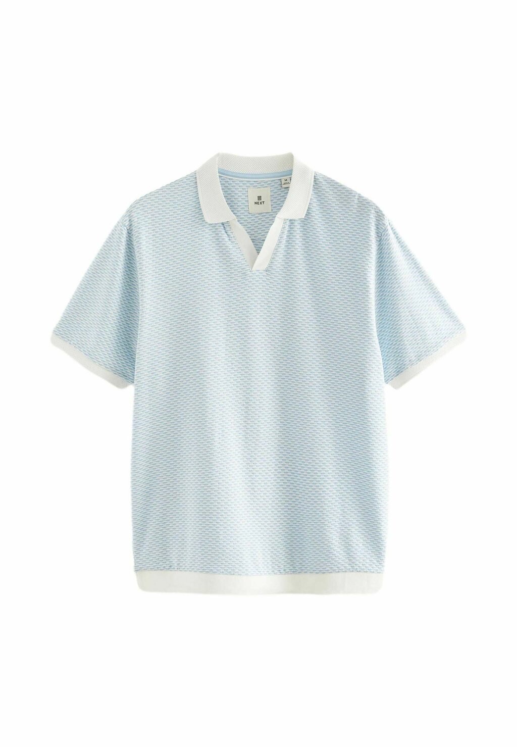 

REGULAR FIT Cuban Collar Textured Short Sleeve Next, Рубашка-поло синий