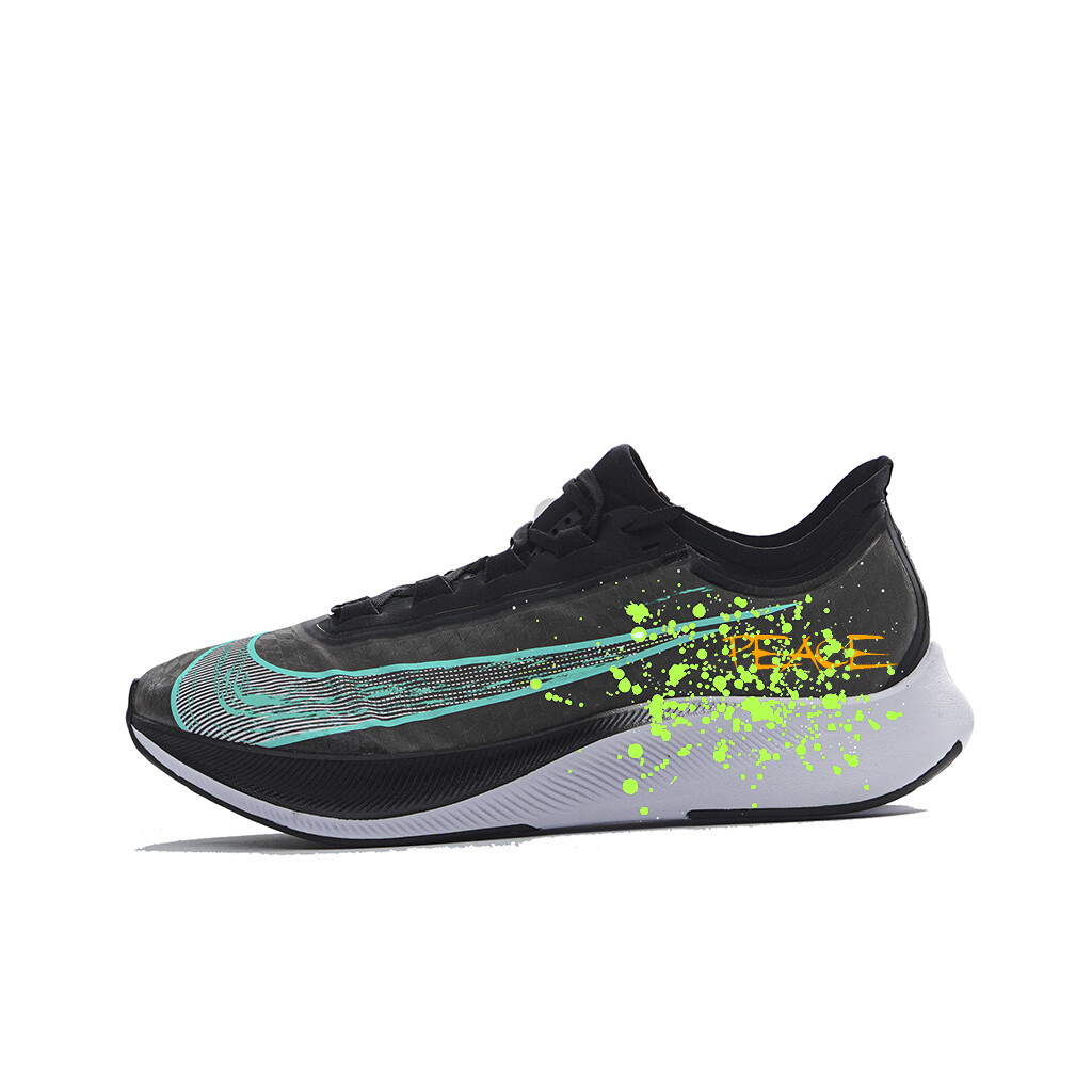 

Кроссовки Zoom Fly 3 мужские низкие черные/белые/зеленые Nike