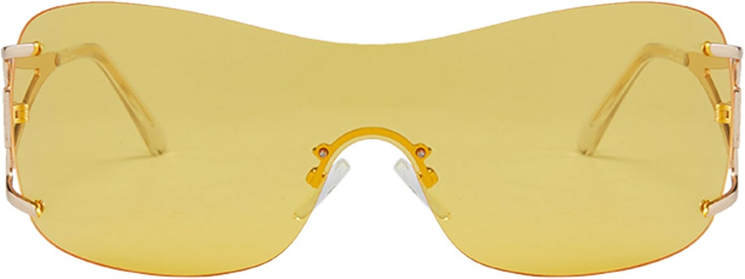 

bullabulling Модные большие цельные квадратные солнцезащитные очки для женщин в винтажном панк-стиле для мужчин, очки для активного отдыха, солнцезащитные очки UV400, Yellow