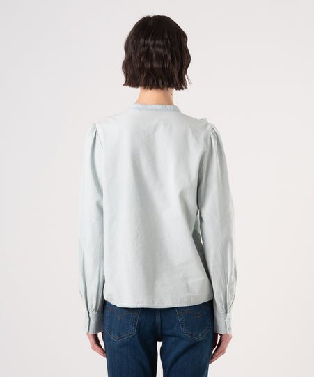 Блузка с кокеткой Levi's, Medium Indigo - Flat Finish — фото 3