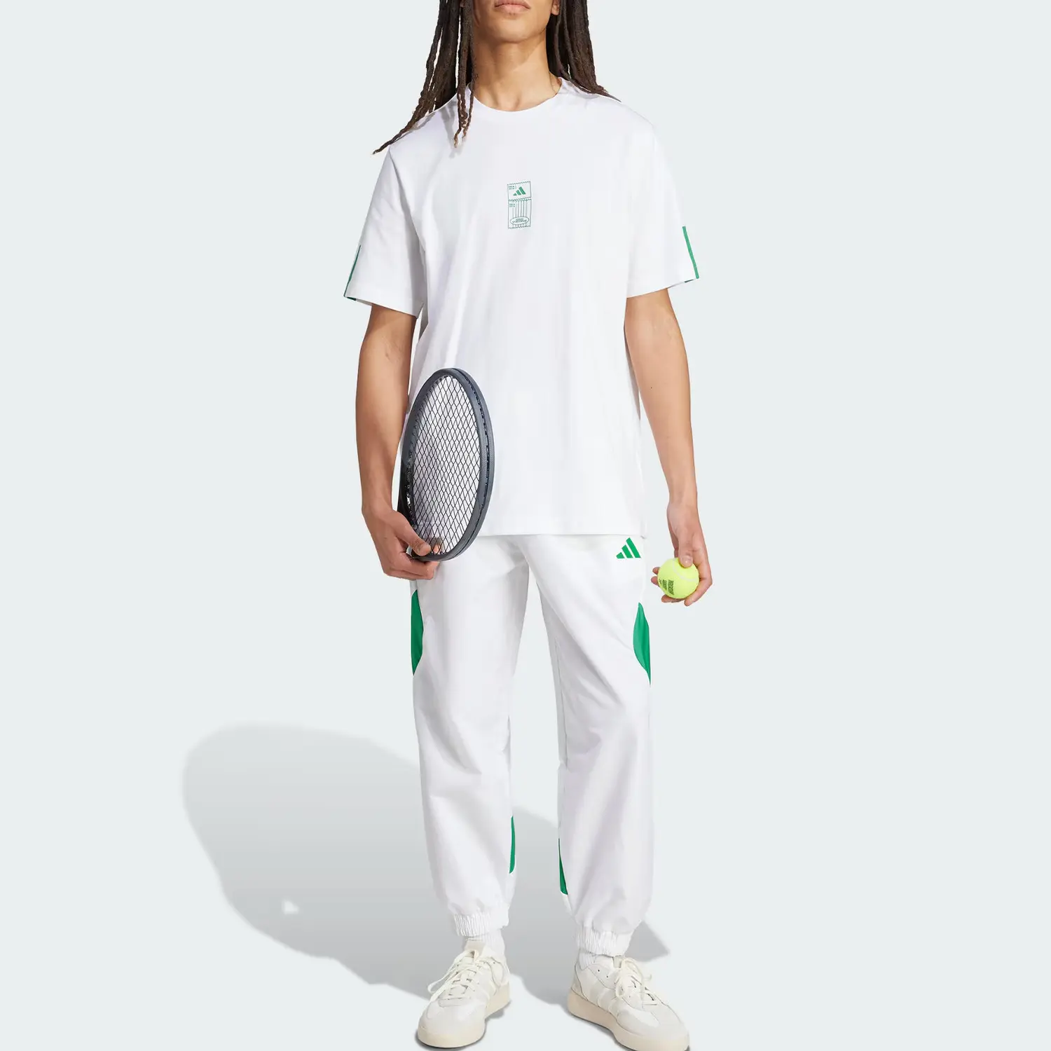 Свободная футболка с принтом Adidas, белый — фото 4