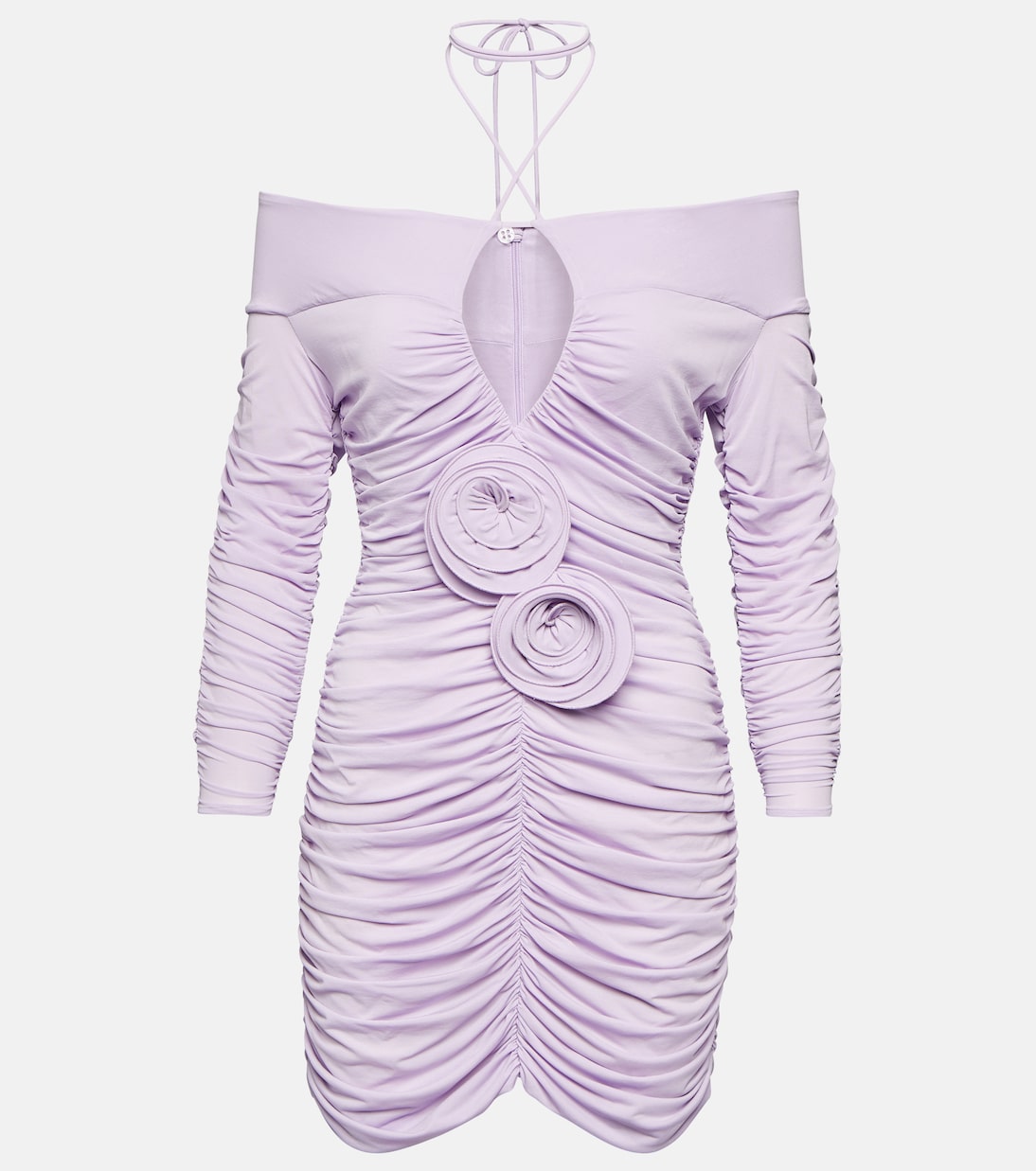 

Мини-платье с открытыми плечами и сборками Magda Butrym, Lilac