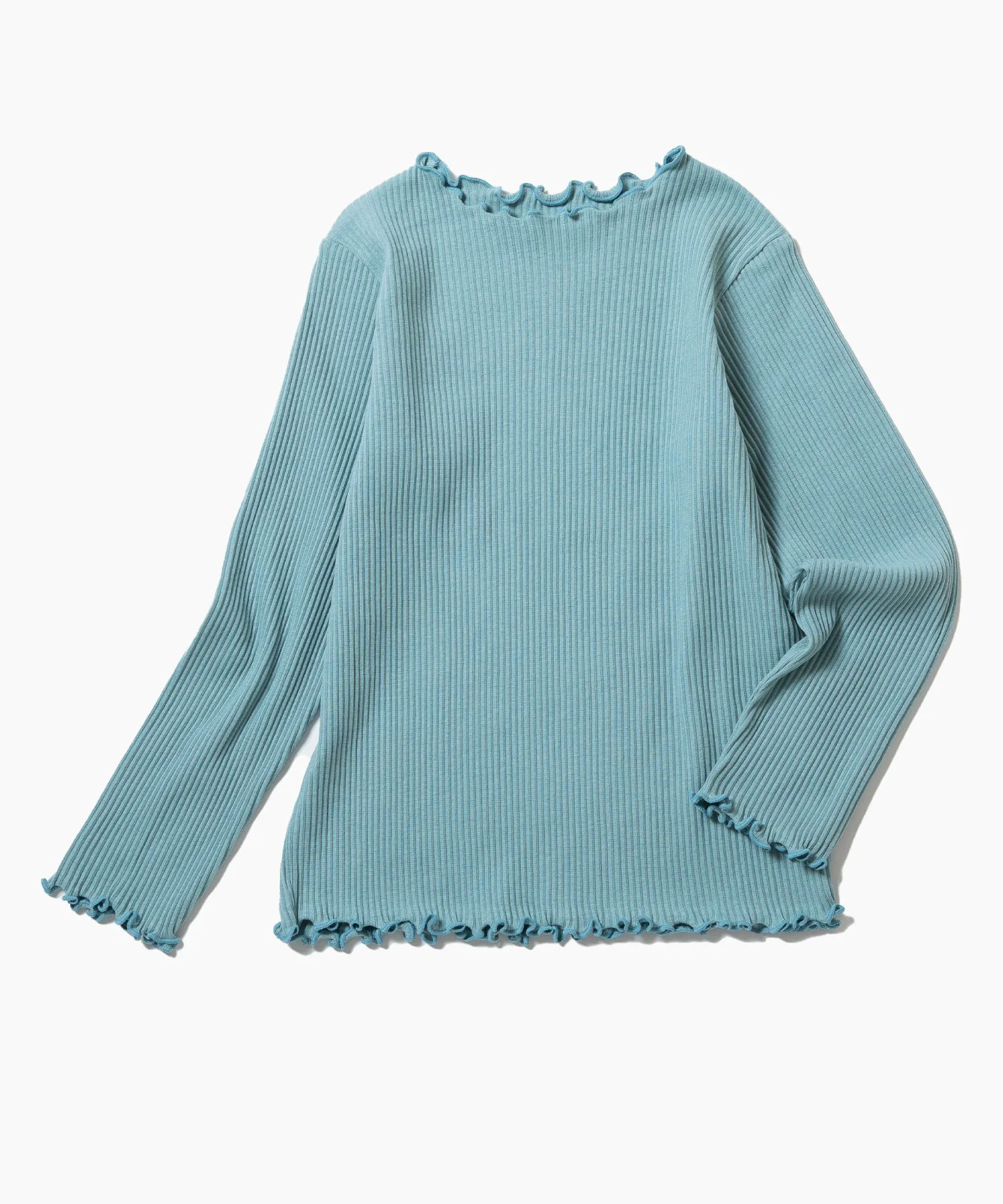 Ребристый топ с круглым вырезом Ever Closet, Mineral Blue — фото 3