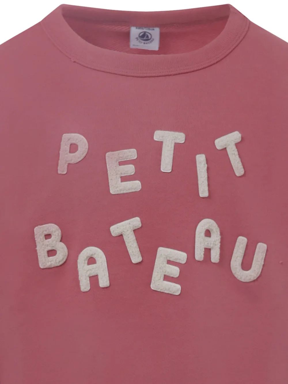 Хлопковая толстовка с вышитым логотипом Petit Bateau, розовый — фото 3