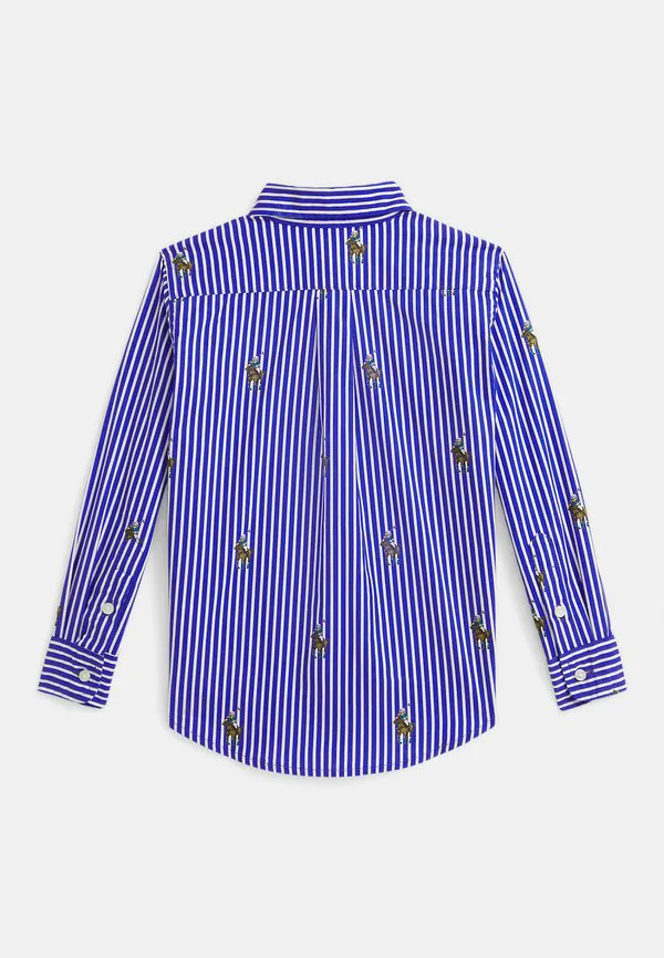 Рубашка из хлопка в полоску с изображением медведя поло. Polo Ralph Lauren, Blue — фото 2