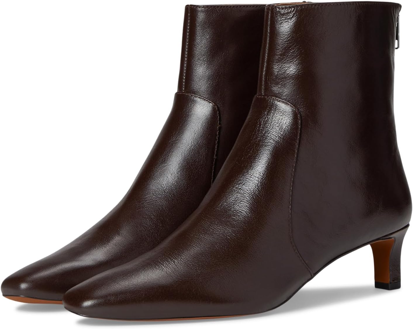 Ботинки Madewell The Dimes Kitten-Heel Boot In Crinkle Leather, цвет Turkish Coffee