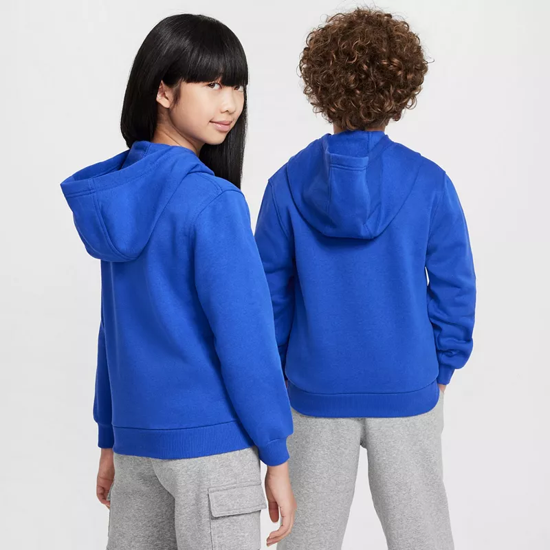 Флисовая худи Nike All Kids Fit Sportswear Club, цвет Game Royal/White — фото 3