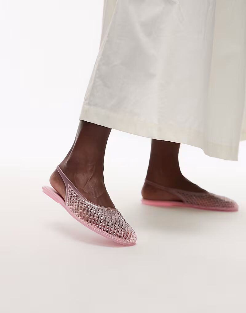 Балетки Topshop Harper Jelly Slingback розового цвета