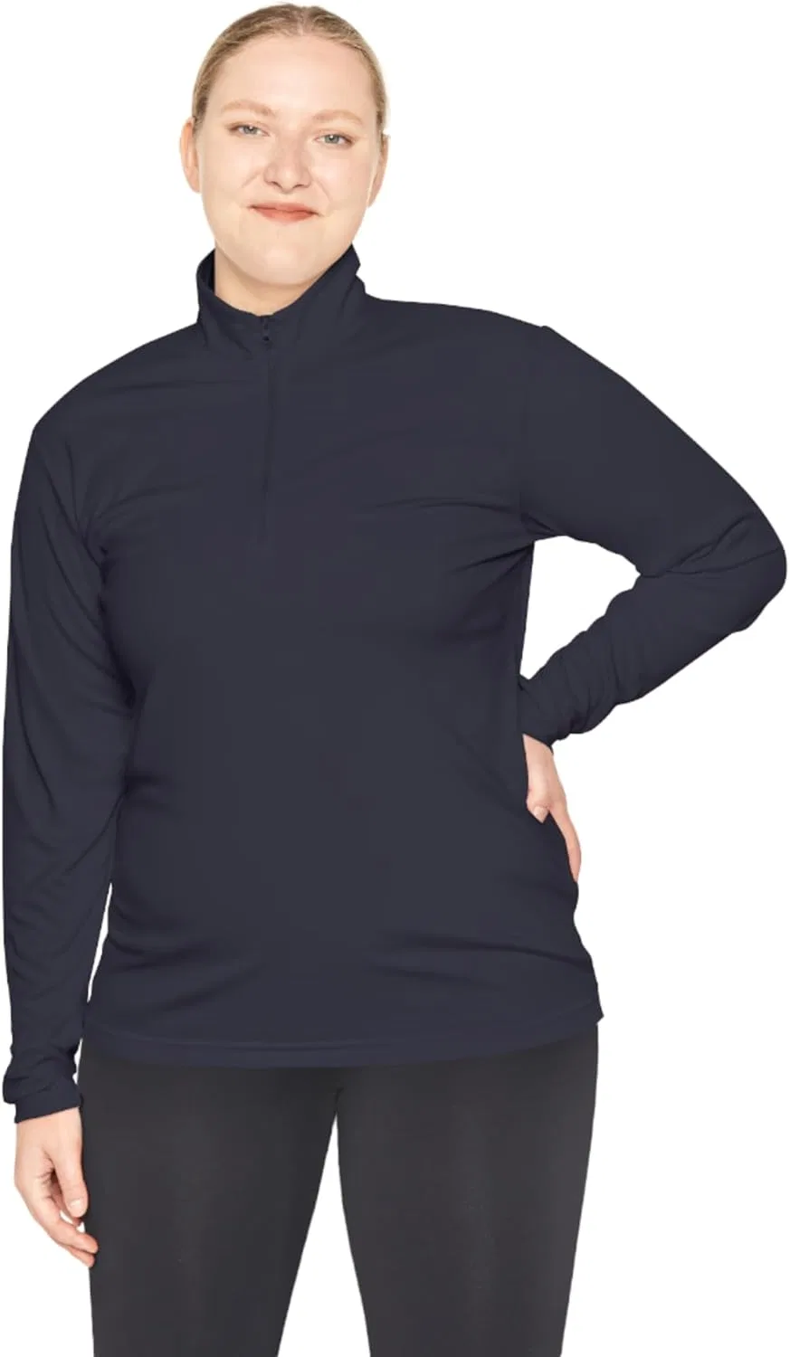 Водолазка с четверть-застежкой, Polyester, True Navy — фото 3