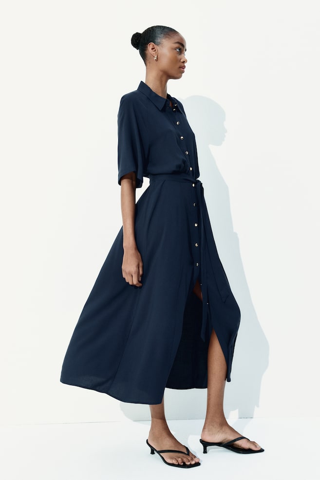 

Платье-Блуза с завязывающимся поясом H&M, синий