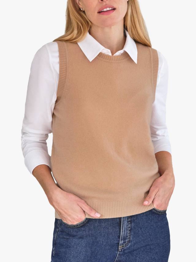 

Топ-майка с круглым вырезом из чистого кашемира Pure Collection, Camel