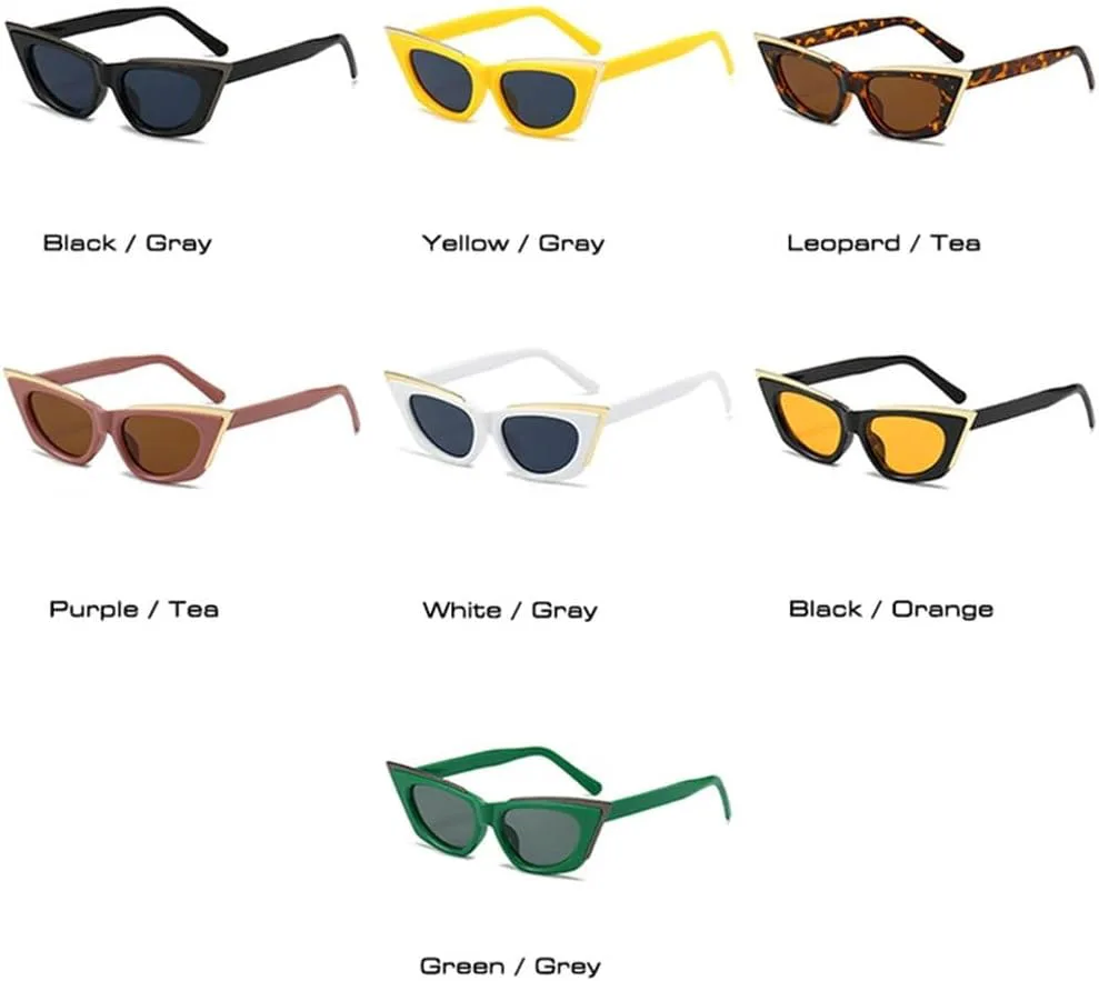 

Женские солнцезащитные очки «кошачий глаз», модные солнцезащитные очки с защитой от УФ-излучения UV400, мужские желтые солнцезащитные очки SKFGNX, Yellow Gray