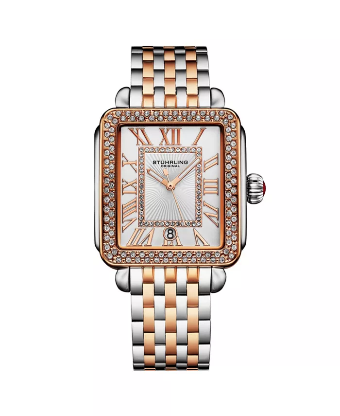 

VivreLuxe 34 мм прямоугольные женские кварцевые модные часы Stuhrling, розовый