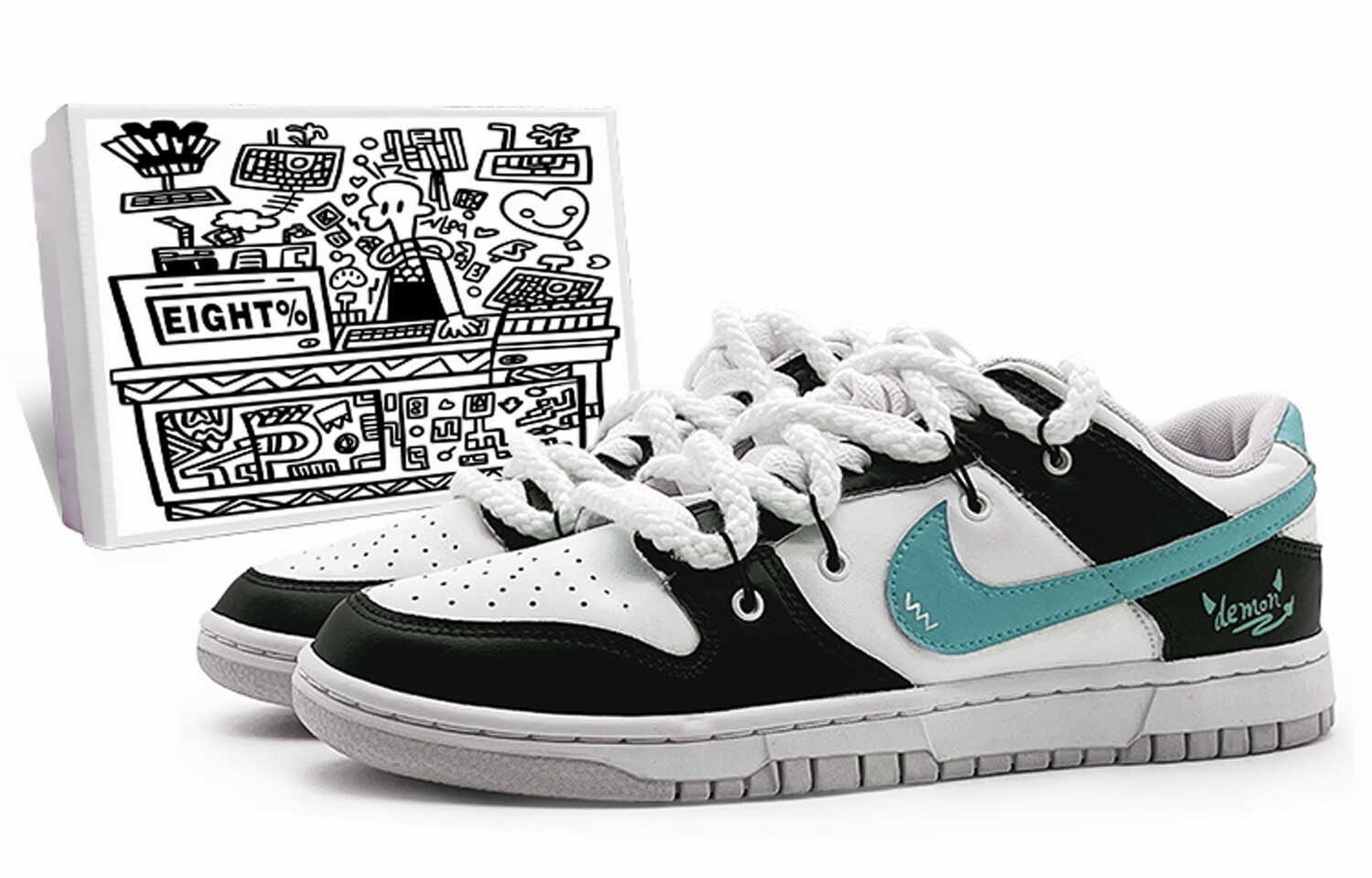 

Кроссовки Nike Dunk Skateboarding Shoes Men Low-top Aurora Black/Zero Metalic/Green Spark, черный