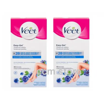 

Восковые ленты Easy-Gel для чувствительной кожи тела, ног, 40 шт., Veet