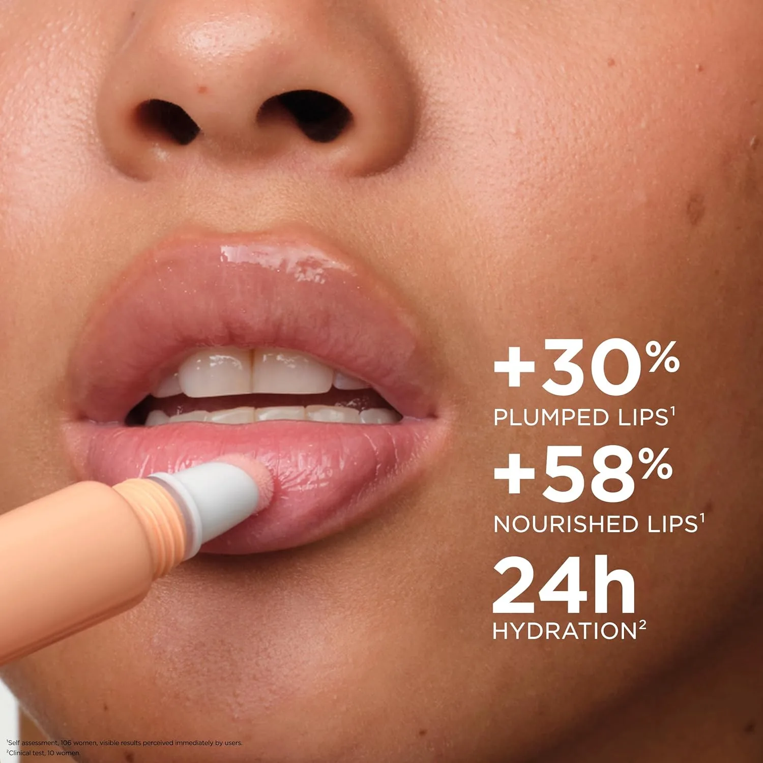 Блеск для губ Clarins Lip Perfector | Увлажняющий и придающий объем губам пептидный блеск | Мгновенный блеск с полупрозрачным мерцающим финишем | Нелипкая текстура с ароматом ванили | 0,35 унции, 22 Peach Glow - Pearly Pale Peach — фото 3
