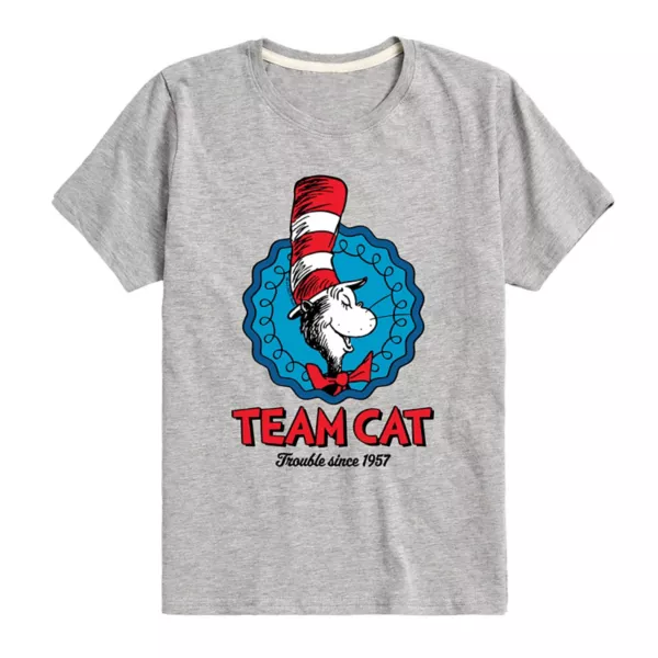 

Футболка для мальчиков 8-20 с принтом команды кота Dr Seuss Licensed Character, серый