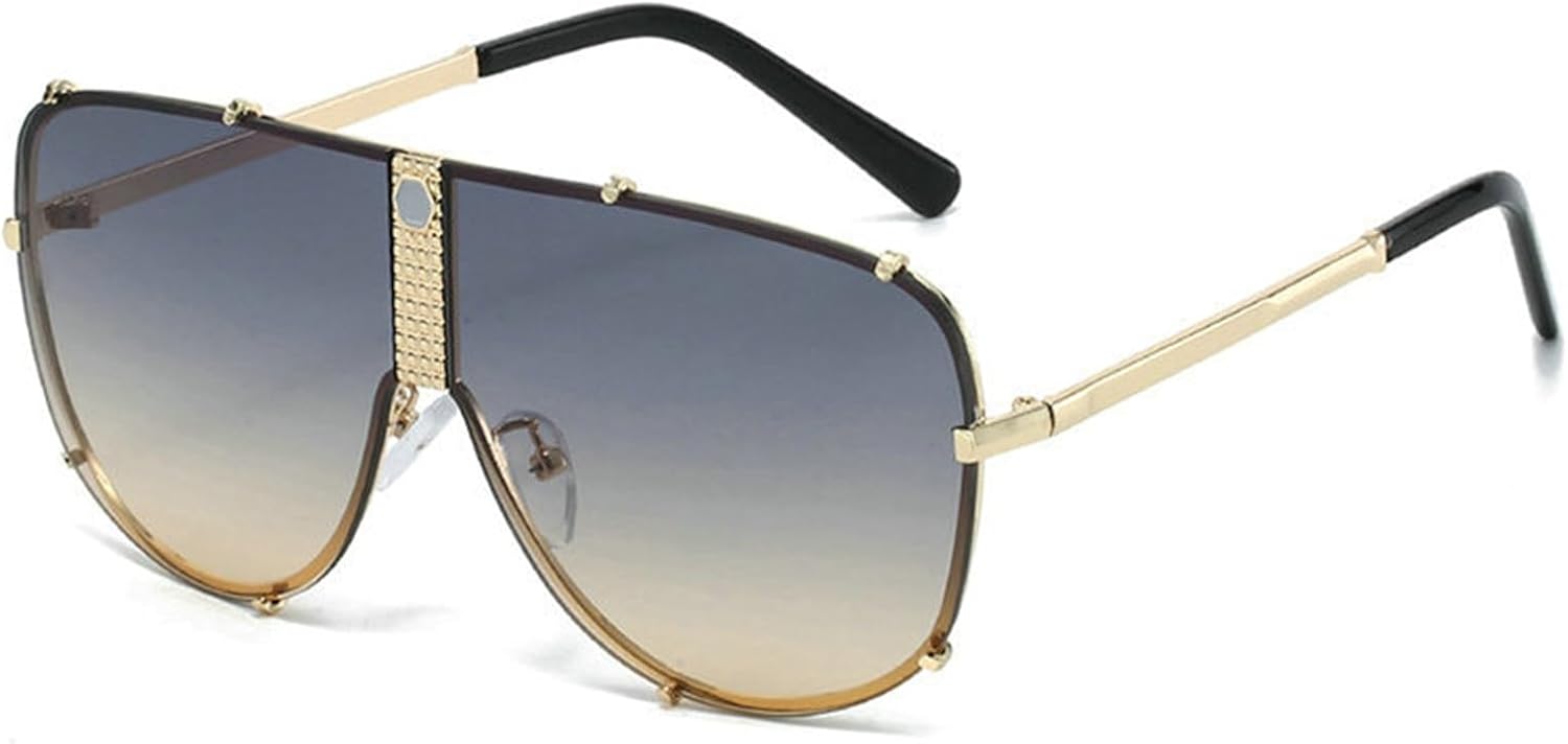 

Willochra Модные большие квадратные солнцезащитные очки для женщин, винтажные солнцезащитные очки с плоской верхней частью, солнцезащитные очки-щитки для мужчин, панк-очки, мужские солнцезащитные очки с заклепками, C5