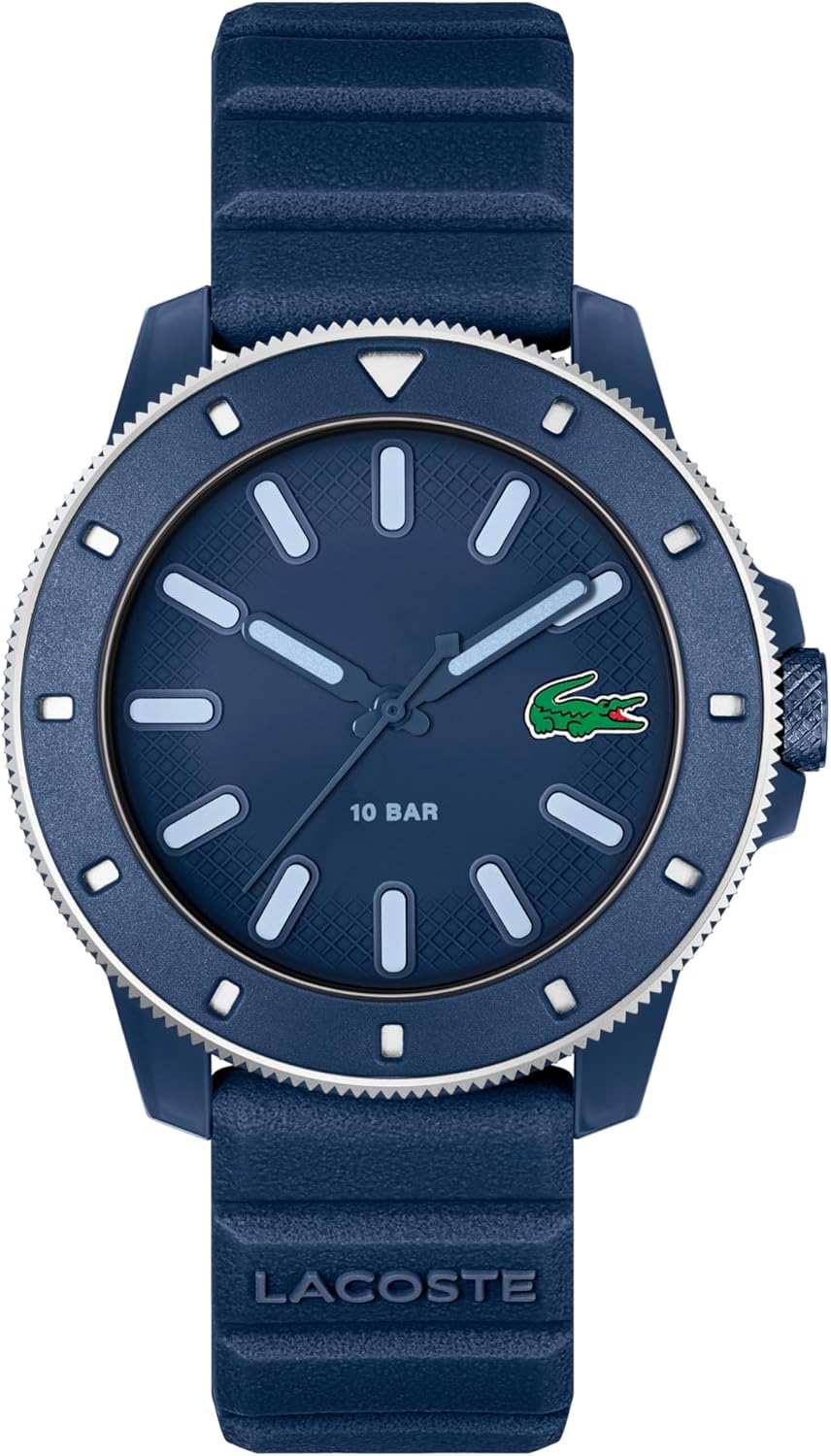 

Lacoste.12.12 Scuba мужские часы 3H Quartz, силиконовый ремешок - современный, классический хронометр - подарок для него, 43mm, Blue