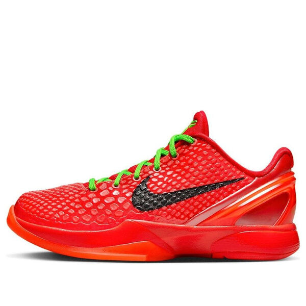 

Кроссовки (GS) Nike Zoom Kobe 6 Protro 'Reverse Grinch', цвет bright crimson/black/electric green