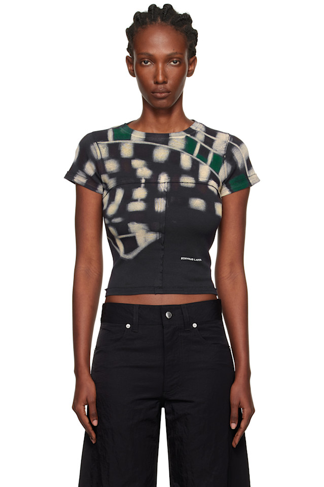 

Eckhaus Latta Детская футболка черно-бежевого цвета