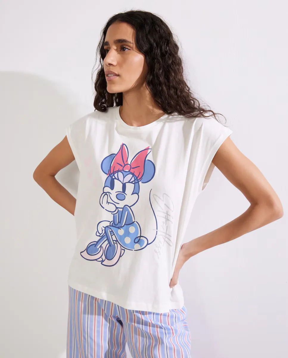 

Женская пижамная футболка с короткими рукавами и принтом Минни Easy Wear, цвет 120 Crudo