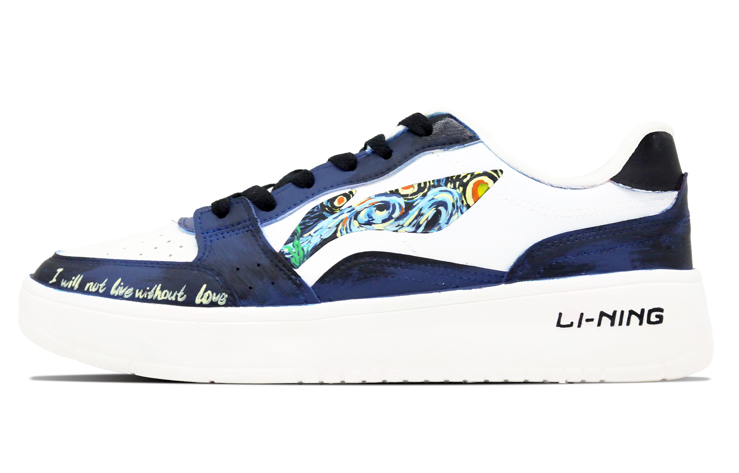 

LINING Лининг Юаньбао V3 противоскользящие износостойкие низкие скейтерские кроссовки мужские бело-синие темно-синие, цвет Navy Blue