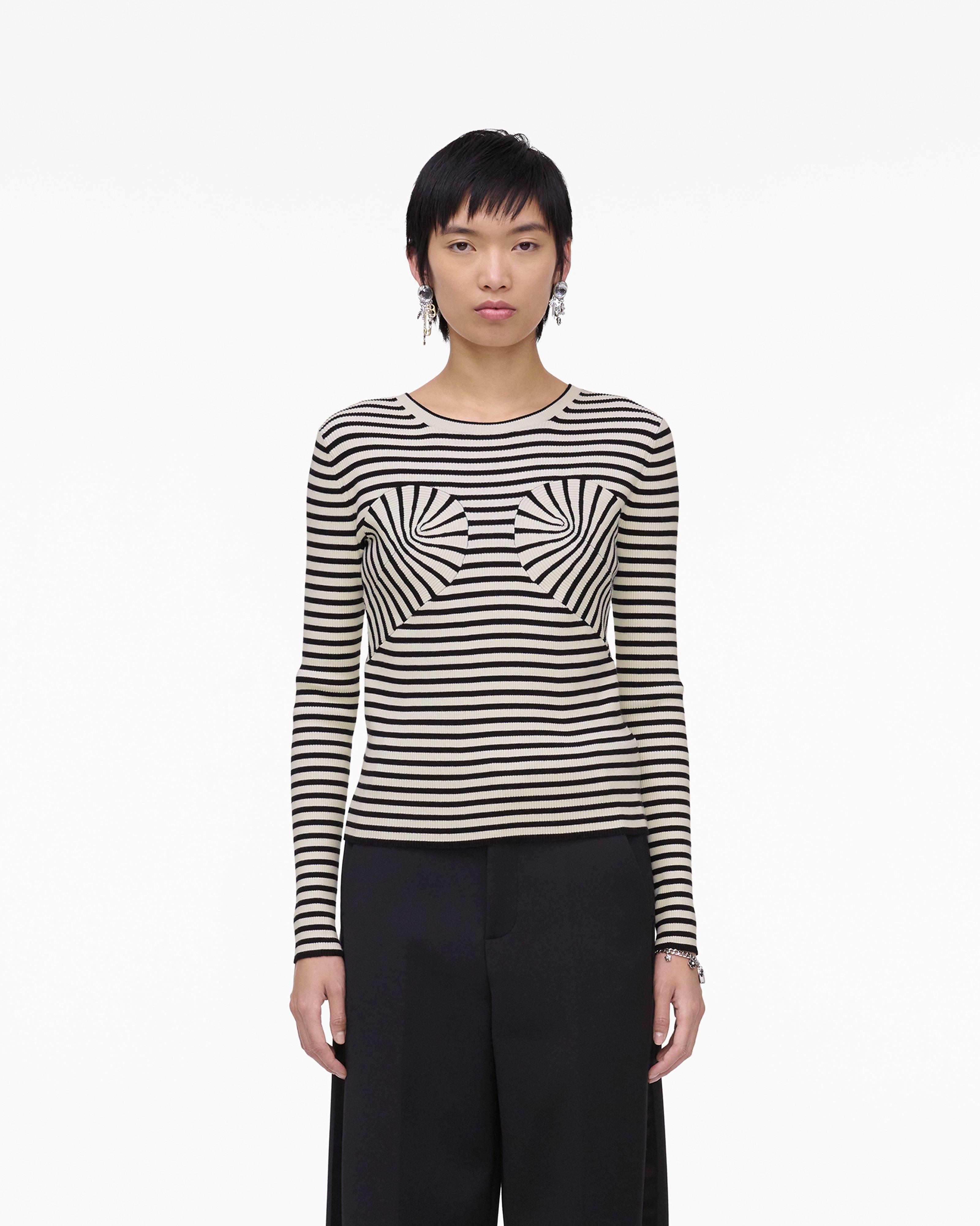 

Свитер Seamed Up Knit Crewneck Marc Jacobs, черный/белый