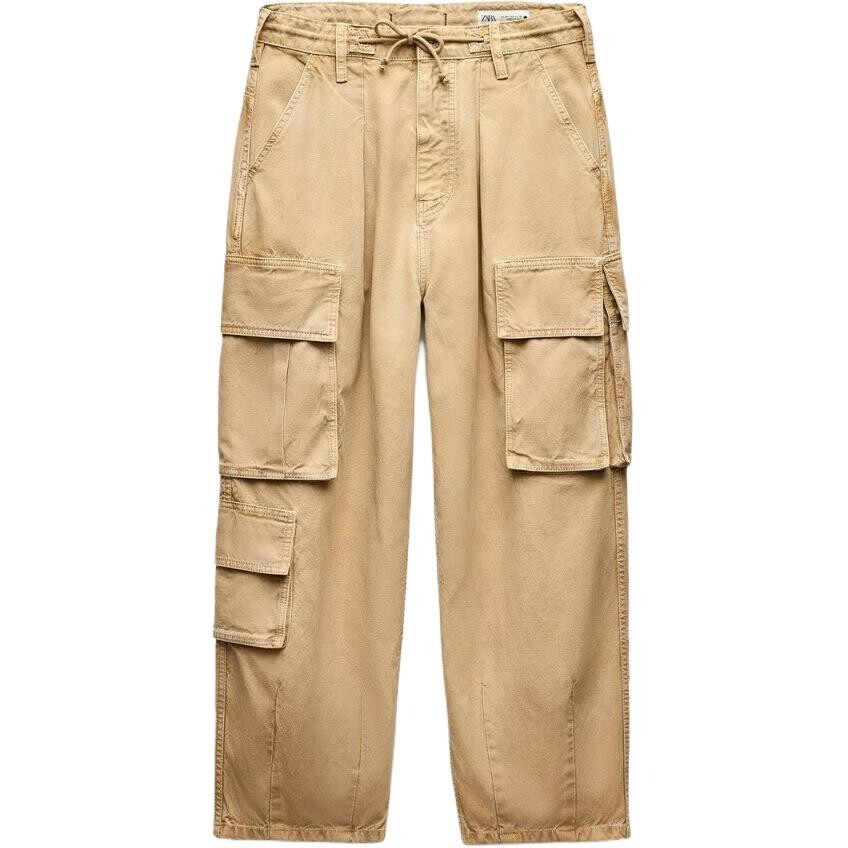 

Повседневные брюки женские серии ZW, средний цвет Camel Zara
